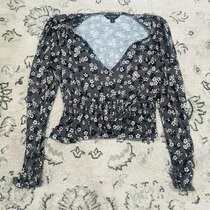 Floral Black Women's Top